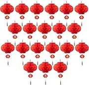 20 Pieces 10 Inch Chinese Red Paper Lanterns Festival Decorations for New Year, Spring Festival, Wedding and Restaurant