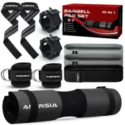 ANERSIA 10-Piece Barbell Pad Set – Squat Pad Cushion for Hip Thrusts Weightli...