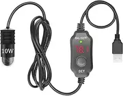 YOFOTHS Adjustable Mini Aquarium Heater 0.5/1/2/3 Gallon Submersible Small Fish Tank Heater 10W/20W/30W Digital Display Thermostat External Temperature Controller