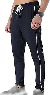 [Generic] Mens Casual Drawstring Track Pants Lightweight Athletic Pant with Pockets Wicking Striped Gym Workout Sweatpants