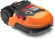 WORX 20V LANDROID 700m2 Robotic Lawn Mower Kit with POWERSHARE Battery and Charger Base - WR149E, Orange and Black