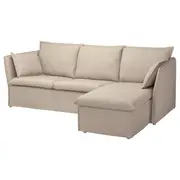 BACKSÄLEN 3-seat sofa with chaise longue, Katorp natural