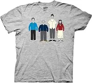 [RIPPLEJUNCTION] Mens Seinfeld Classic Lineup T-Shirt - Seinfeld Mens Fashion Shirt - Jerry, Kramer, Geroge and Elaine Tee