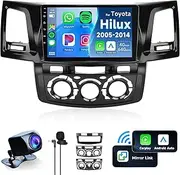 4G+64GB- for Toyota Hilux 2005-2014 Wireless CarPlay Car Stereo Receiver, 9 Inch Android Auto IPS 1280*720 Touchscreen Headunit,Android Car Radio with DSP Bluetooth FM WiFi/GPS Navi/HD Backup Camera