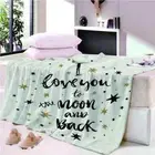 Smooth Quiet Light Letter Gold 3D Warm Plush Fleece Blanket Picnic Sofa Couch
