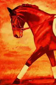 HORSE PRINT Giclee DRESSAGE Art CAPER by artist BETS 7 COLORS print size 14 X 19