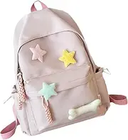 [Generic] Backpack for School, Large Capacity School Bags with Plush Ornaments, Lightweight Campus Backpack with Laptop Compartment for Teen Girl Boy