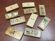 10 PCS ASSORT BROWN WOOD ABALONE SHELL SEWING 2 HOLE BUTTONS #T-171A