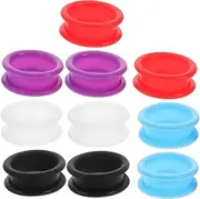 FRCOLOR 10pcs Silicone Finger Rings for Hairdressing Scissors Comfortable Colorful Inserts for Pet Grooming Shears Enhances Safety Reduces Finger Fatigue Must Have Accessory for Stylists