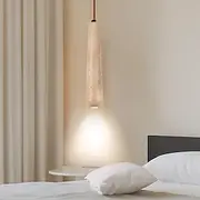 Nordic Creativity - Natural stone pendant lamp for kitchen island, long tube, long tube, yellow, nightstand pendant lamp, modern and minimalistic