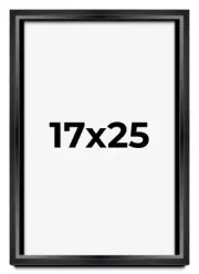 17x25 Shadow Box Frame Black | 1.25 inches Deep Real Wood Contemporary Shadowbox