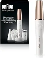 Braun Face Epilator Facespa Pro 911, Facial Hair Removal for Women, Hair Removal Device, 3-in-1 Epilating, Cleansing Brush and Skin Toning with 3 extras