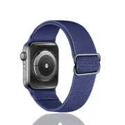 Nevenka Stretchy Solo Loop Strap 38/40/41mm 42/44/45mm Adjustable Elastics Weave Strap for iWatch Series7/6/5/4/3/2/1 SE-Blue