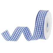 5/8 Inch 10 Yards Gingham Ribbon Plaid Ribbon, Light Blue And White