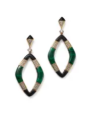 Bloomingdale's Fine Collection Malachite, Onyx & Diamond Drop Earrings in 14K Yellow Gold