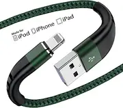 Short 2 Pack iPhone Charger 1ft, Lightning Cable Strong Nylon Braided Charging Cable 1 Foot, Fast iPhone USB Cord for Apple iPhone 14/13/12/11/X/XS/XR/8/iPad Mini Air（Green）