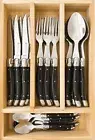 LAGUIOLE by Louis Thiers 24 Piece Cutlery Set - Black - RRP $349