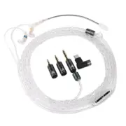 Gaming Earphone Upgraded Silver Plated Cable with Microphones 2.5mm 3.5mm 4.4mm