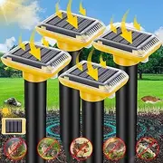 HiAnifri Ultrasonic Mole Repellent Outdoor, Solar-Powered Gopher Mole Repellent for Lawn Yard and Garden, 4 Pack Waterproof Mole Killer Traps, Effectively Repels Mole Snake Vole Groundhog-Yellow