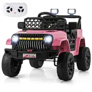 Babyjoy Electric Kids Ride on Truck 12V Battery Powered Toy Car w/Remote Control Toddler Electric Vehicle Pink