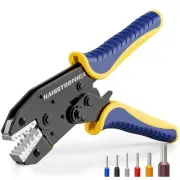 Ferrule Crimping Tool 24-8 AWG Ratchet Wire Crimper for Insulated Terminals