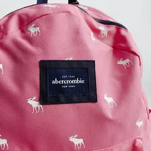 美國百分百【Abercrombie & Fitch】後背包 肩背包 尼龍 AF 麋鹿 書包 女款 粉紅 AO54