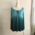 NWT Sonoma - Teal green ombre long sleeve rayon top, L