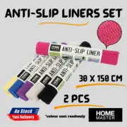 2x 30x150cm Anti Non Slip Mat Set Grip Roll Matting Cabinet Liner Kitchen Drawer