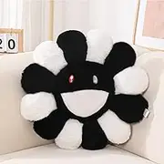 FIONOUT Flower Pillow,Flower Shaped Throw Pillow,Flower Face Floor Cushions Floor Pillow,Colorful Sunflower Plush Pillow,Cute Room Decor Decorative Pillows for Sofa Bedroom Car(40cm/15.7in), White-a