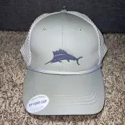 TOMMY BAHAMA Men’s Rope Mesh Hat “Tip Your Cap” Marlin Logo Trucker Grey New