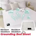 Grounding Bed Sheet Queen King Earthing Pillowcase AU Plug Flat Fitted Mat