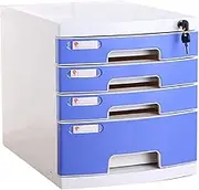 Drawer Type Office Desk Storage Box with Lockable Filing Cabinet, 4-Layer Drawer Cabinet with Lock/A4 Paper and Documents (Color : A, Size : 4-Layer)