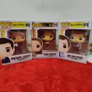 3X Funko Pop Office Lot 3 4" Michael Scott 869 Pam Beesly 1172 Jim Halpert 870