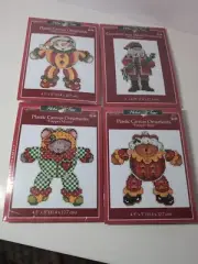 NEW! 4 Holiday Time Plastic Canvas Ornament Kits