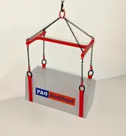 Crane I-Beam Lifting All Metal Frame Set w/Straps In Authentic Mammoet Red 1/50
