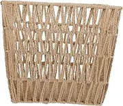 CHILDWEET Elegant Hand Woven Trash Can Sturdy Home Wastebasket Kitchen Trasn Can Laundry Basket Texture for Living Room Bedroom Office