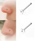 PAIR 20G RARE HEART STAR CZ GEM STEEL NOSE BONE RING NOSTRIL STUD BODY PIERCING