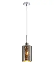 ESPEJO3 Interior Iron & Chrome Glass with Dotted Effect Oblong Pendant Light- 1 lit