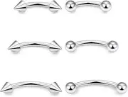 [Rmsnxnnz] 20G 18G 16G 14G F136 Titanium Eyebrow Piercing Jewelry Curved Barbell Eyebrow Ring Vertical Labret Lip Jewelry Daith Rook Earring Navel Small Belly Button Ring Piercing Jewelry for Women Men