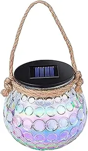 Solar Decorative Lights Patio Cracked Mason Jar Hanging Lights Glass Jar Light