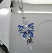 Handmade w/ Swarovski Crystal Sapphire Blue Angel Suncatcher/ Prism/ Ornament