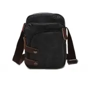 Women Small Canvas Crossbody Bag Cell Phone Travel Shoulder Bag-Black