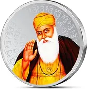 Sikh Guru Nanak 10 Gm Silver Coin Coloured (999) Pure Silver