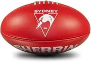 Sherrin Sydney Swans AFL Team Leather Football, Red, Size 5