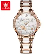 OLEVS Mechanical Watch Date Ceramic Steel Strip Waterproof Women's Wristwatches