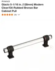 Amerock Glacio 5-1/16 in (128mm) Modern Clear/Oil-Rubbed Bronze Bar Cabinet Pull