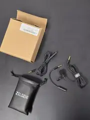 Zilgen Lavalier Lapel Microphone, Black, Pin Adapters 3.5 jack