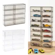 1:64 Acrylic Display Box For 8 Wheels Car Model Toy Cabinet Rack Door