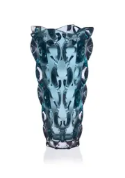 Vase 12 " Crystal Aquamarine Bud Vase Home Decor Bohemia Crystal Flower Vase
