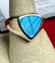 mens sterling silver ring Size 8 Labradorite